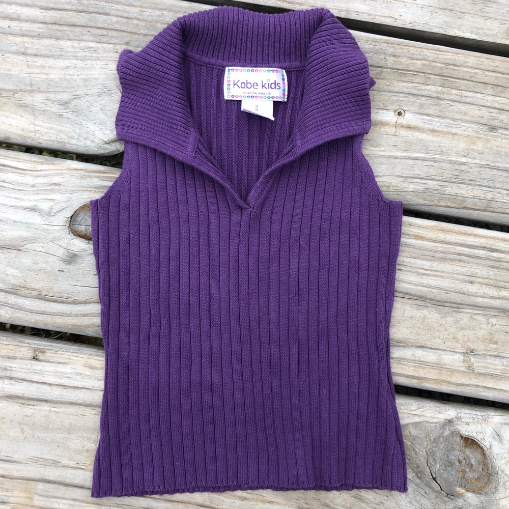 Kobe Kids Sleeveless Collared Sweater SZ S! EUC!